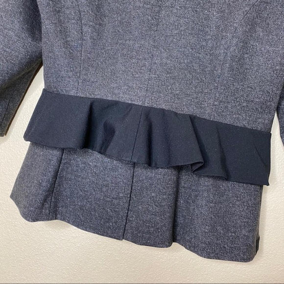 LAST CHANCE MOVING 12/18 Anthropologie Cartonnier Gray Peplum Ruffle Blazer - Picture 5 of 10